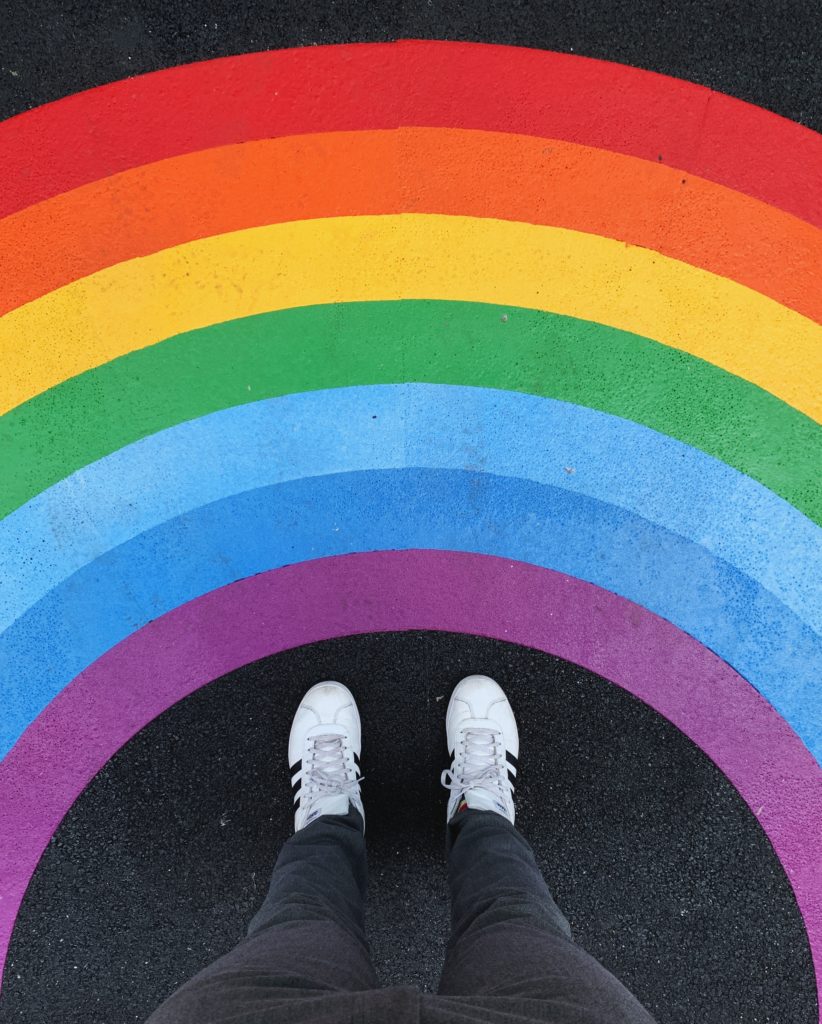 Rainbow at someone's feet